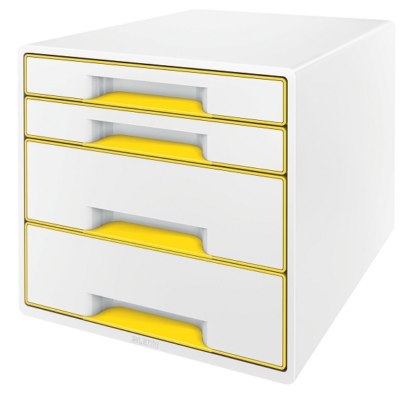 Zásuvkový box WOW - žlutá / 2+2 zásuvky