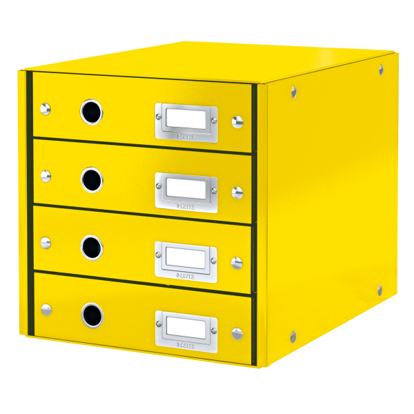 Zásuvkový box WOW - žlutá / 4 zásuvky / karton