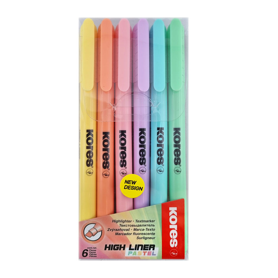 High Liner PASTEL 36246 zvýrazňovač Kores sada 6 ks