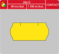 Etikety do etiketovacích kleští - 26 x 12 mm Contact / žlutá