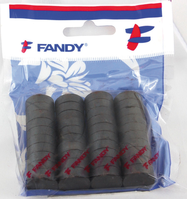 Magnety černé Fandy - průměr 25 mm / 20 ks