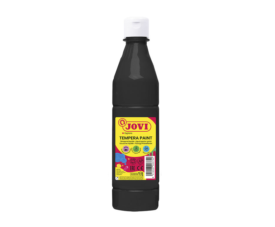 Tekuté temperové barvy JOVI PREMIUM v lahvi - 500 ml / černá
