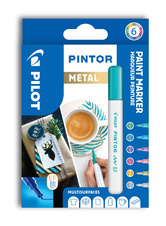 Pilot Pintor 4077 EF popisovače Metal akryl sada 6ks