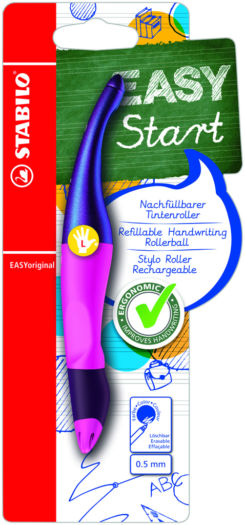 Inkoustový roller STABILO EASY Original Holograph - červená / pro leváky