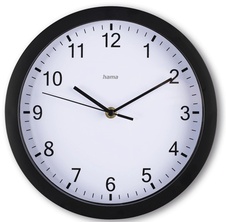 Nástěnné hodiny Hama Elba černé / tichý chod / průměr 25 cm