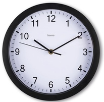 Nástěnné hodiny Hama Elba černé / tichý chod / průměr 25 cm