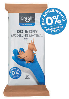 Modelovací samotvrdnoucí hmota Creall Do&Dry hnědá / hypoalergenní / 500 g