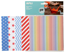 Origami papír APLI / 15 x 15 cm / mix barevných vzorů / 50 ks