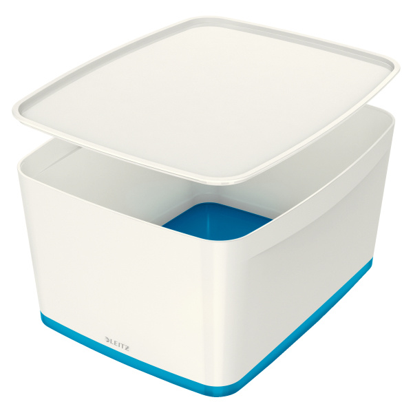 Organizační box MyBox - s víkem L / bílo - modrá