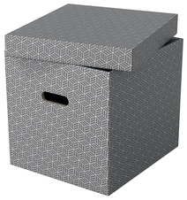 Krabice úložný krychlový box šedá /3 ks