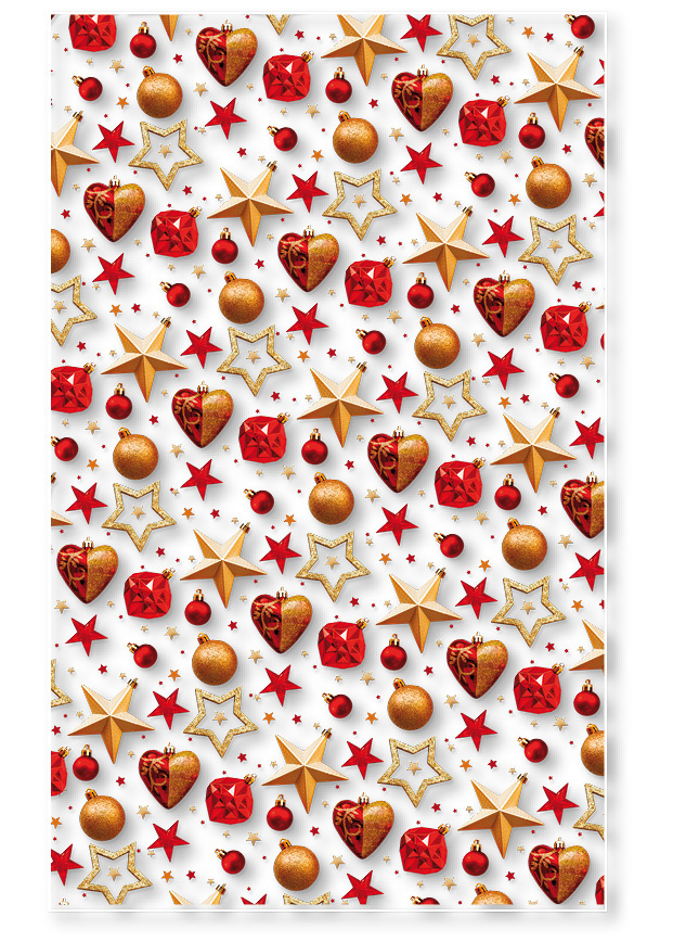 Vánoční dárkový sáček - transparentní červený / 25 x 40 cm
