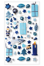 Vánoční dárkový sáček - transparentní modrá / 20 x 35 cm