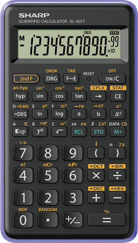 Kalkulačka Sharp EL 501 - černo-fialová