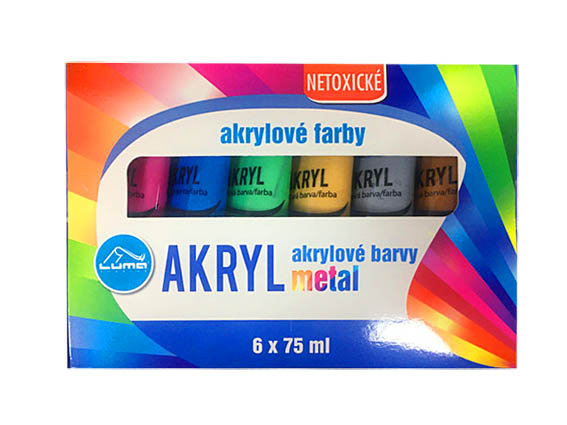 Akrylové barvy LUMA - 6 barev / metalické