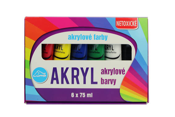 Akrylové barvy LUMA - 6 barev / 75ml