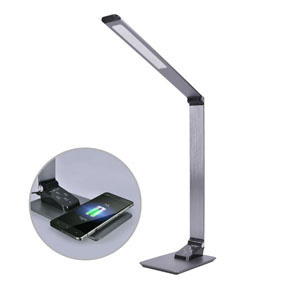 Solight LED stolní lampička stmívatelná / 10W / šedá