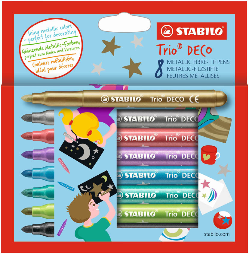 Metalické popisovače STABILO 377/8 Trio® Deco - 8 ks