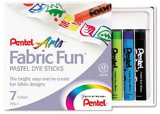 Voskové pastelky na textil Pentel - 7 barev