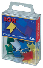 Špendlíky mapové RON - vlaječky / 25 ks / barevný mix