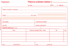 Příjmový pokladní doklad i pro podvojné účetnictví Baloušek A6 / nečíslovaný / 50 listů / NCR / PT030
