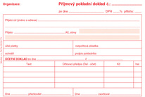 Příjmový pokladní doklad i pro podvojné účetnictví Baloušek A6 / nečíslovaný / 50 listů / NCR / PT030