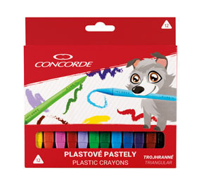 Pastelky plastové CONCORDE - 12 barev