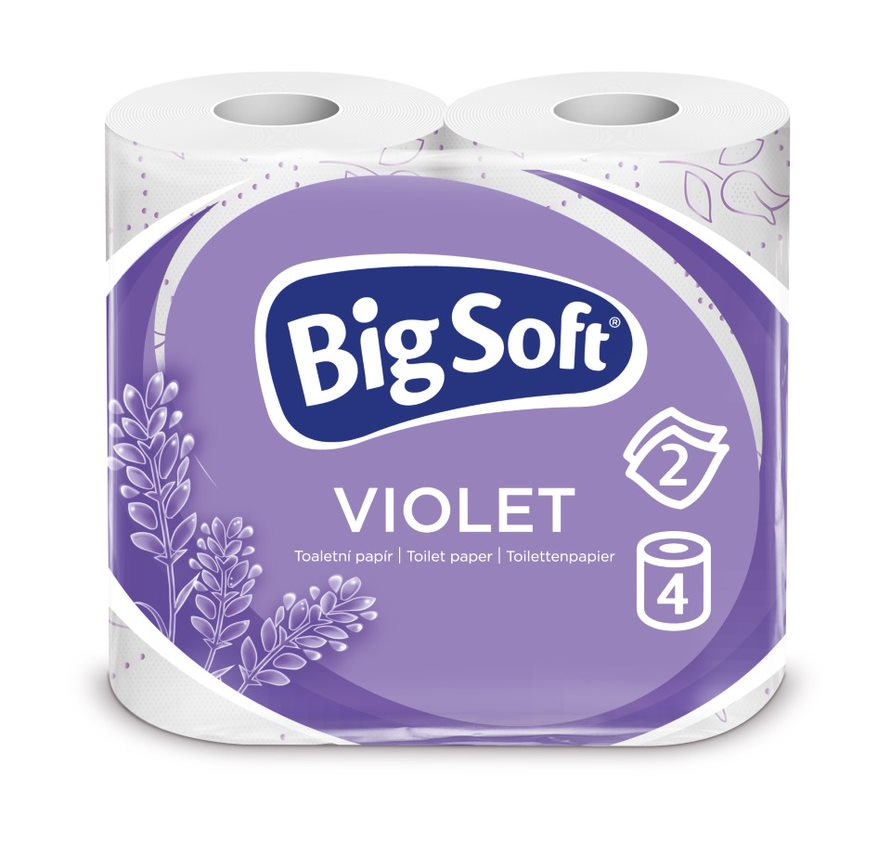 Papír toaletní Big Soft Violet - dvouvstvý / bílá
