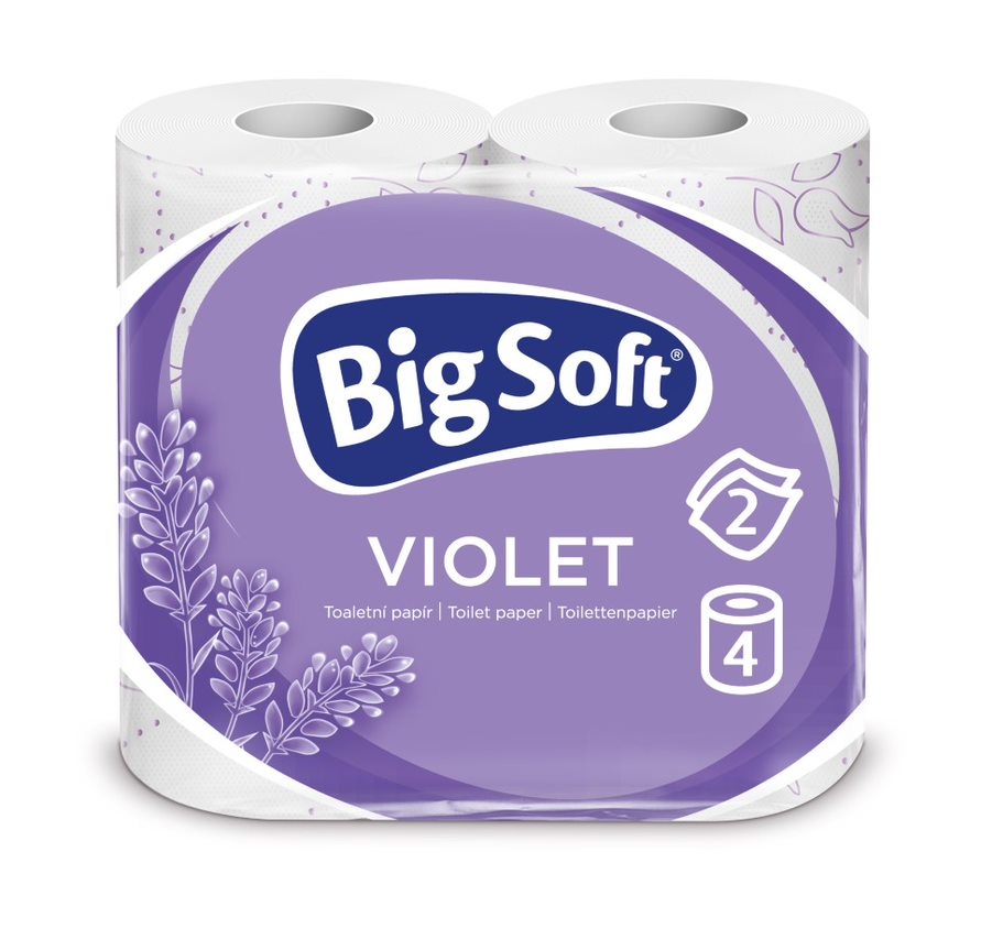 Toletní papír Big Soft Violet - dvouvstvý / bílá