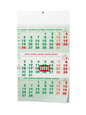 Kalendář nástěnný pracovní - tříměsíční zelený / BNC2