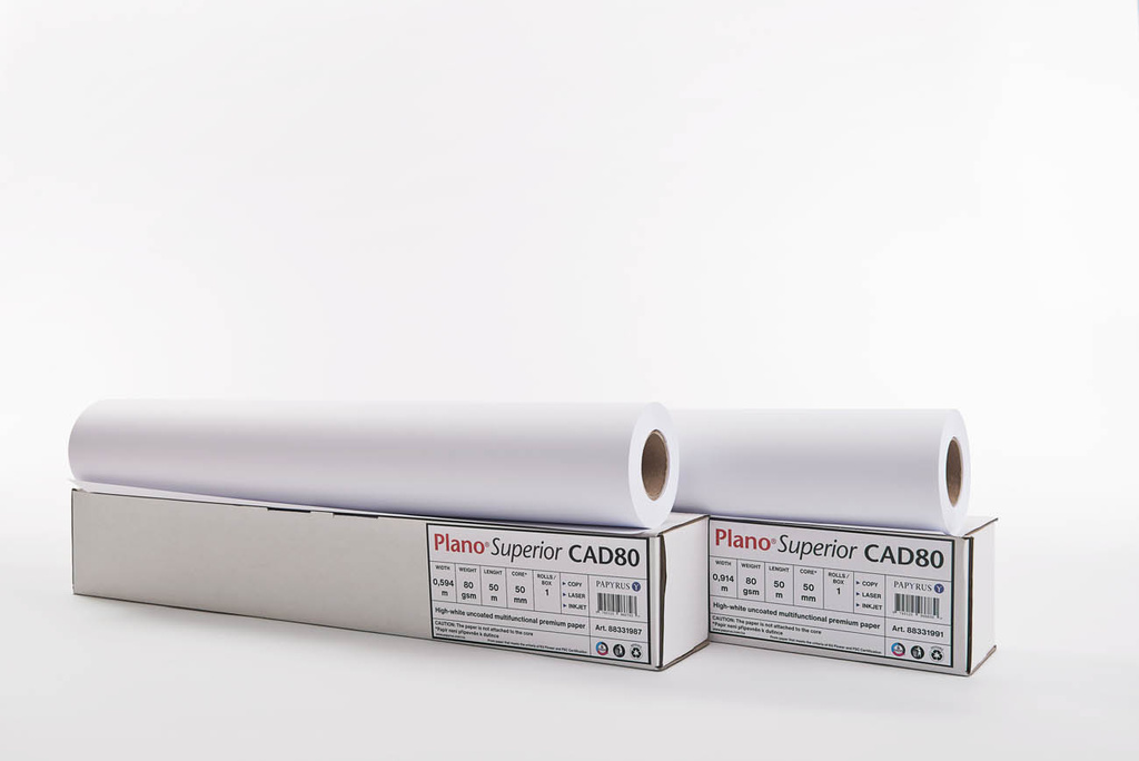 Plotrový papír v roli Plano Superior - 594 mm x 50 m x 50 mm / 80 g