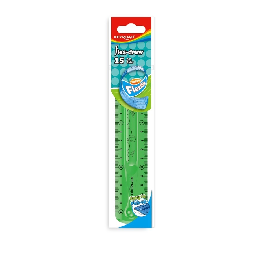 Pravítko 15 cm KeyRoad Flexi - ohebné / mix barev