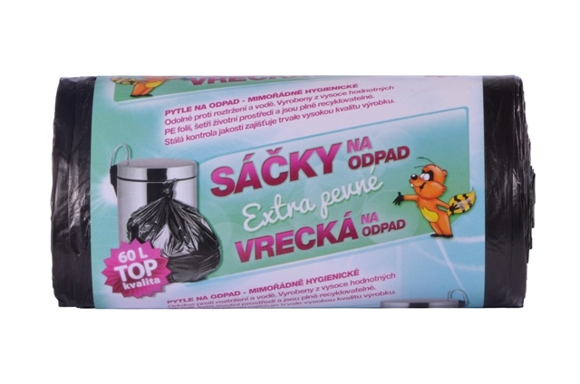 Pytle do koše Vipor TOP 60L/10my/50ks/černé