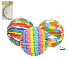 Lampion kulatý 25 cm / barevný mix