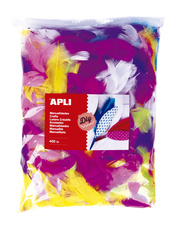 Doplňky APLI Jumbo - barevná pírka / mix barev / 400 ks