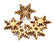 Dřevěný výřez - Vločky 5 ks / 2,5 cm