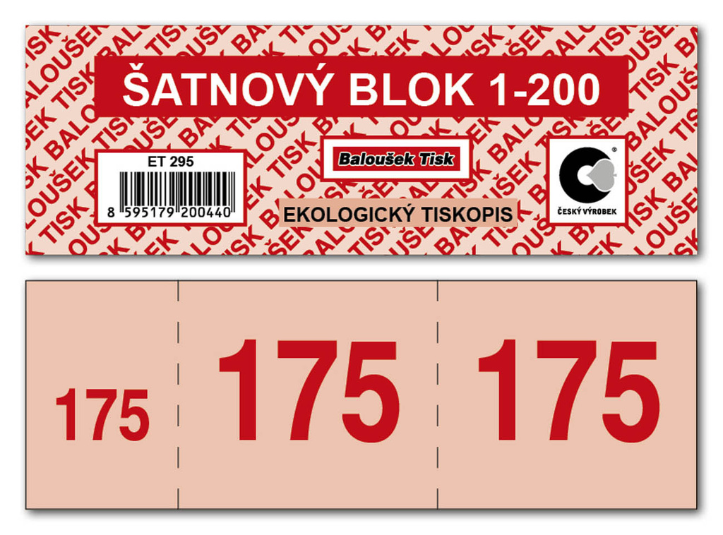 Šatnové bloky - 135 x 47 mm / 1-200 / 8 odstínů barev / ET295