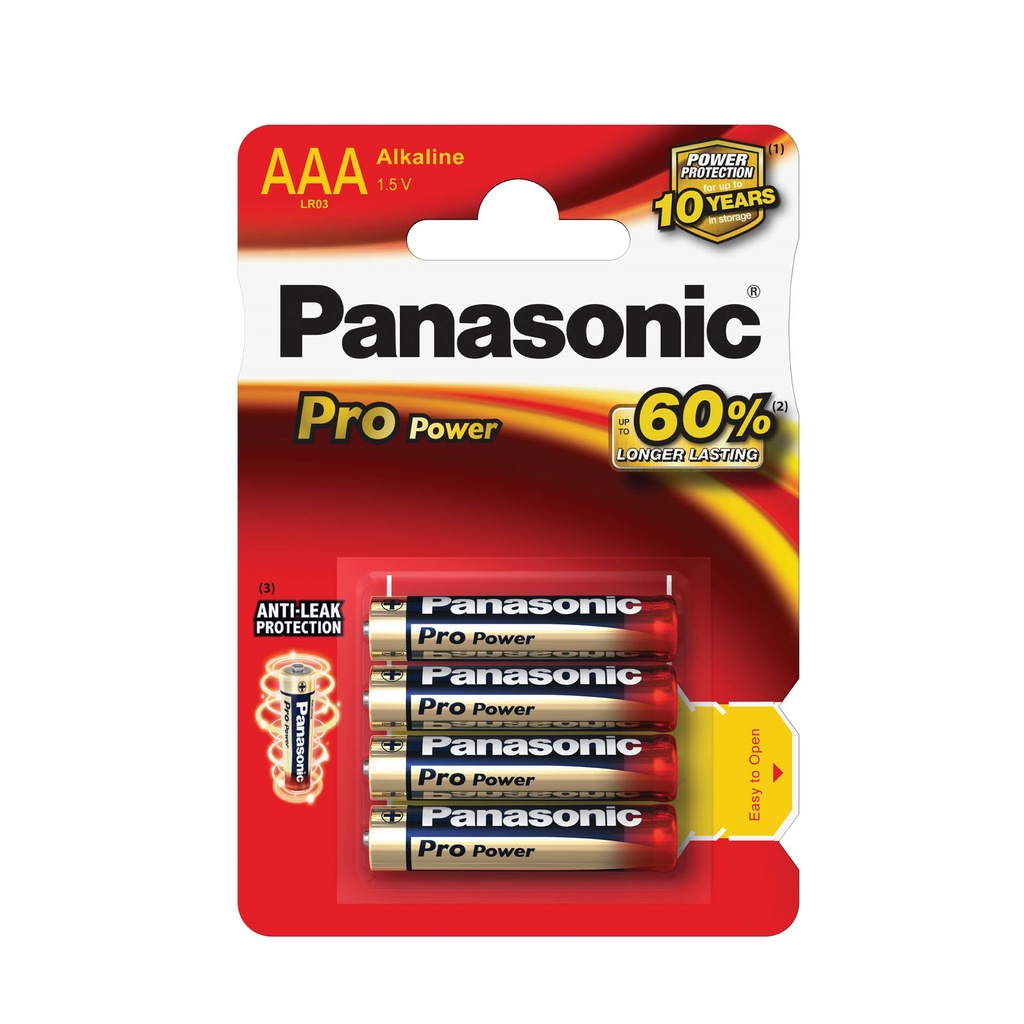 Baterie Panasonic PRO POWER alkalické - baterie mikrotužka AAA / 4 ks