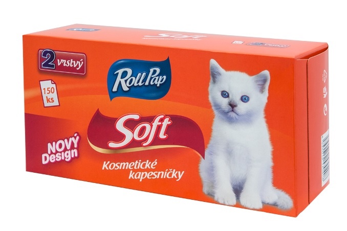 Roll Pap kosmetické papírové kapesníky Soft 2-vrstvé 150 ks