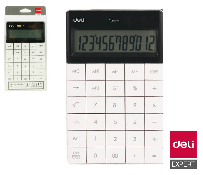 Kalkulačka DELI E1589 - displej 12 míst bílá