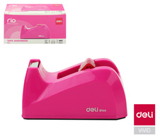 Stolní odvíječ lepicí pásky DELI - růžová