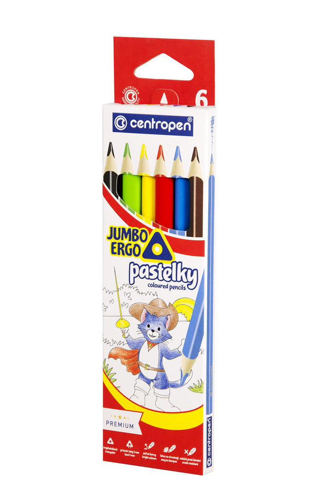 Pastelky Centropen JUMBO ERGO - 6 barev