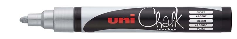 Popisovač křídový UNI Chalk Marker PWE-5M / stříbrná