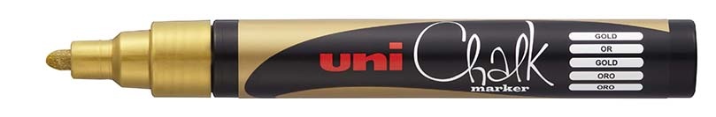 Popisovač křídový UNI Chalk Marker PWE-5M / zlatá
