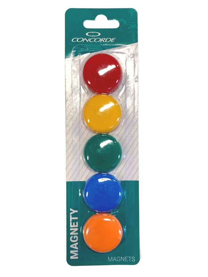 Magnety CONCORDE - průměr 35 mm / barevný mix / 5 ks