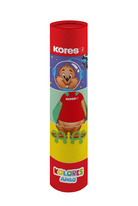 Pastelky Kores Kolores trojhranné / v tubě / 12 barev + ořezávátko / JUMBO