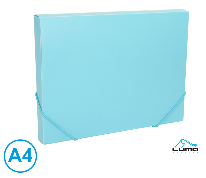 Box na spisy s gumou A4 - pastelová modrá