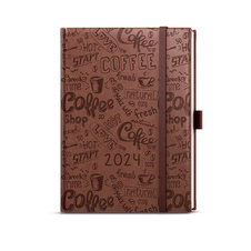 Diáre VIVELLA B6 s gumičkou - týdenní / hnědý Coffee