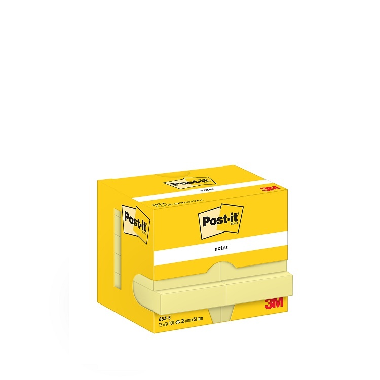 Lepící bločky Post-it žlutá / 12x 100l / 38 x 51