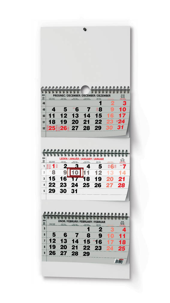 Kalendář nástěnný pracovní - tříměsíční skládaný / BNC5