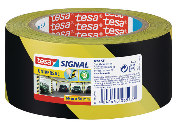 Lepicí pásky Tesa značkovací - 50 x 66 / černo - žlutá